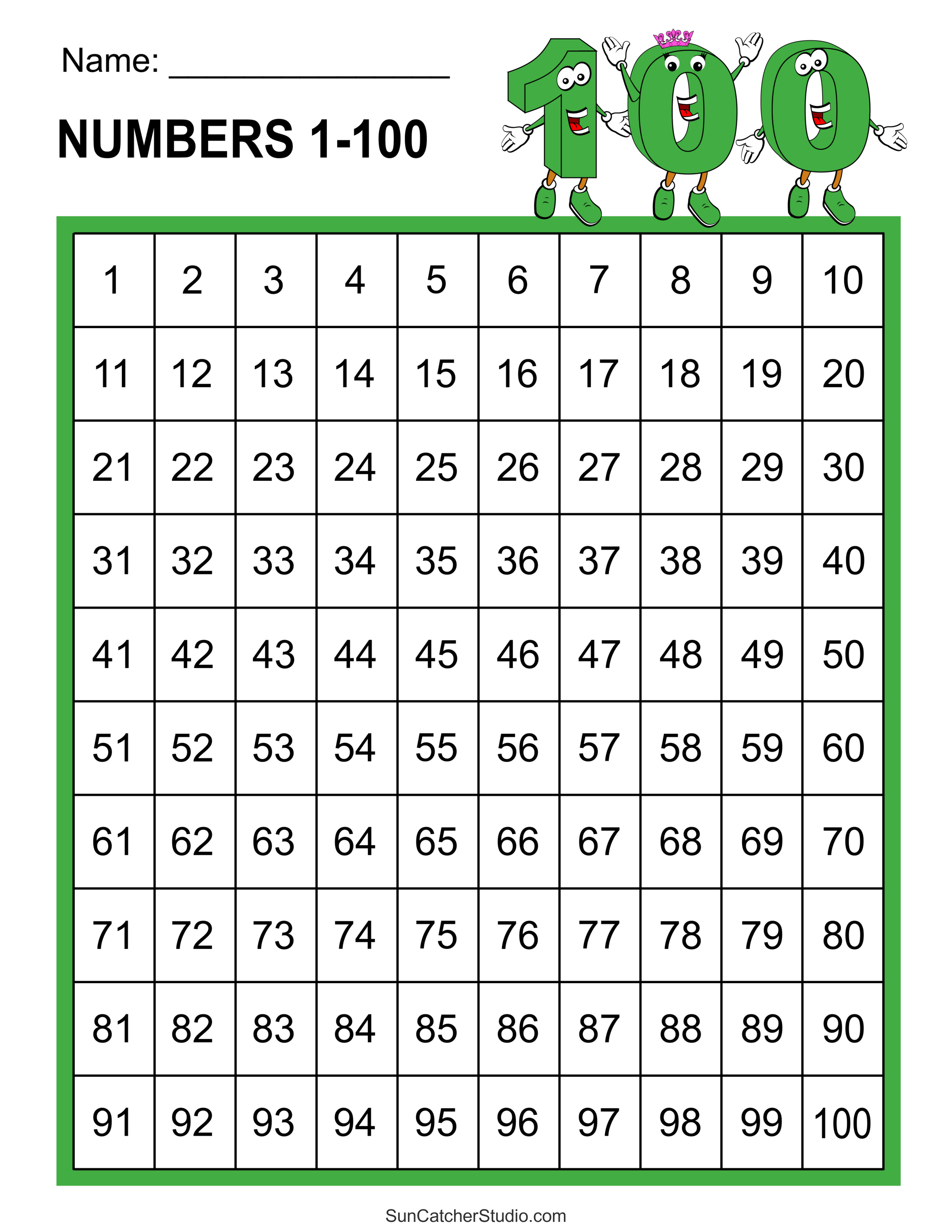 45 Blank 100 Chart Printable 16