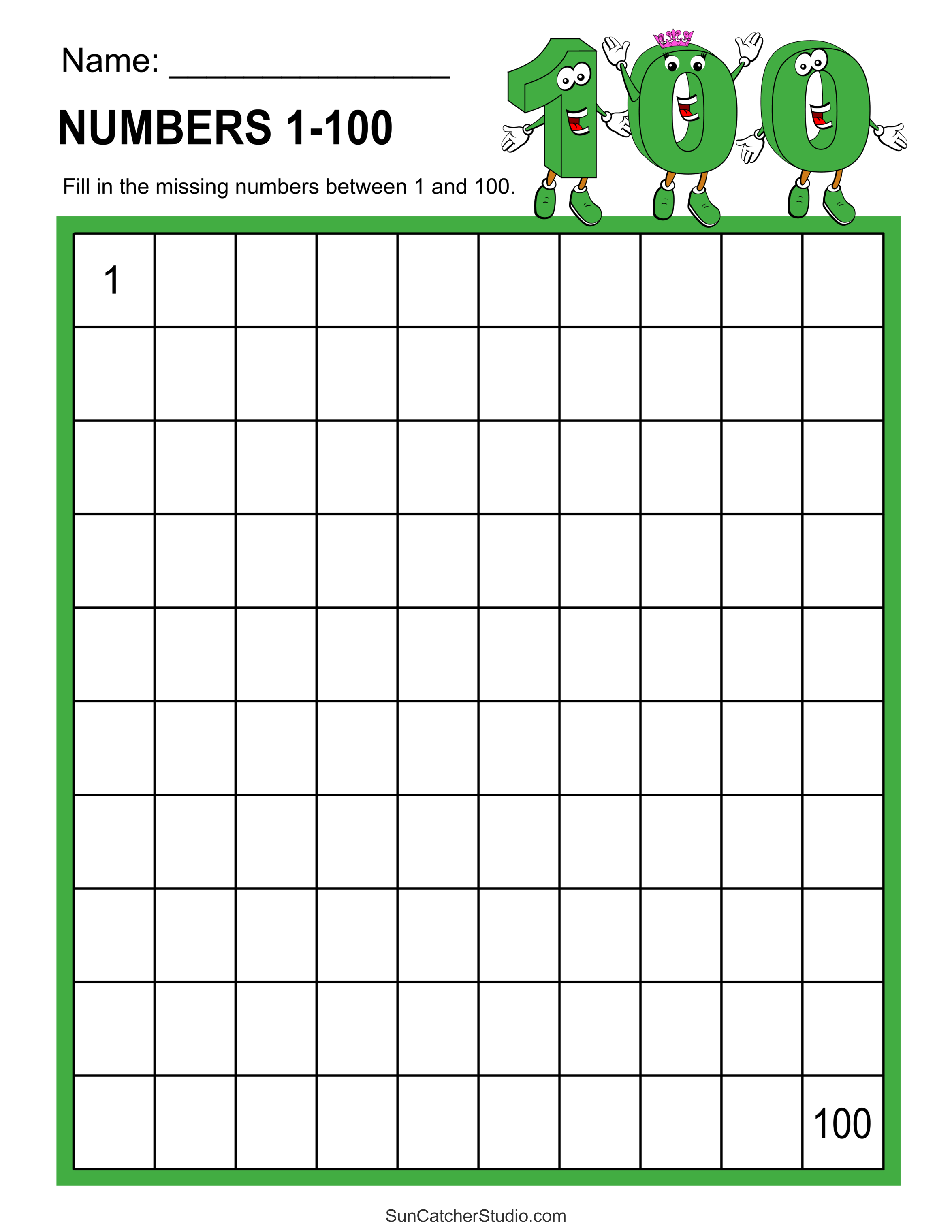 45 Blank 100 Chart Printable 28