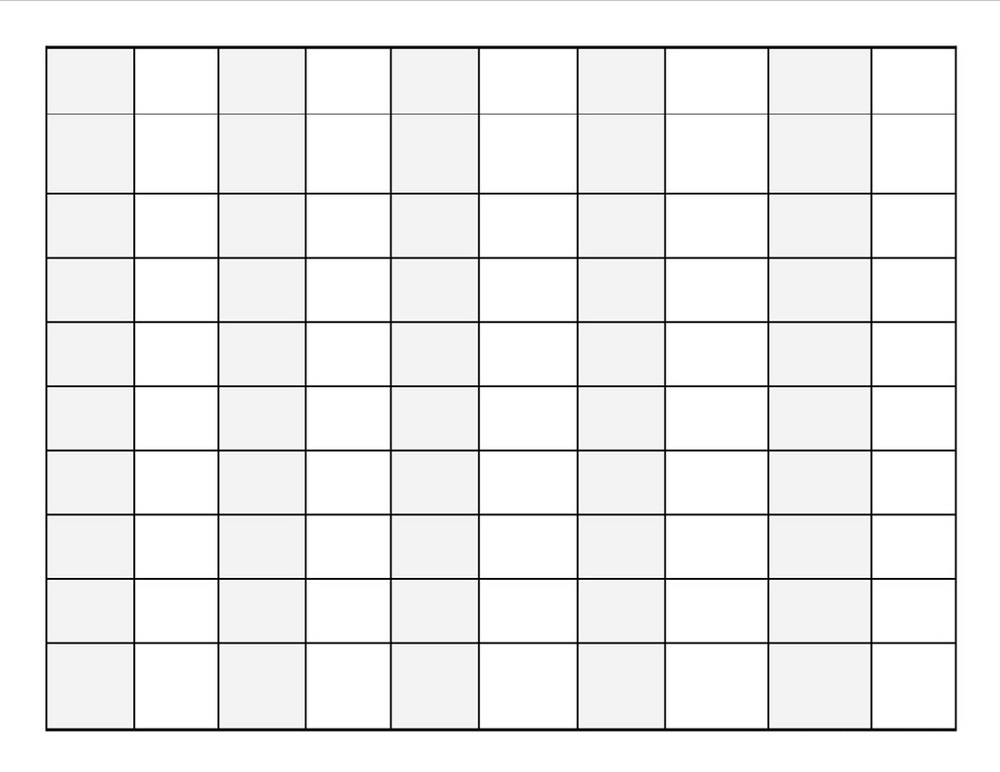 45 Blank 100 Chart Printable 52