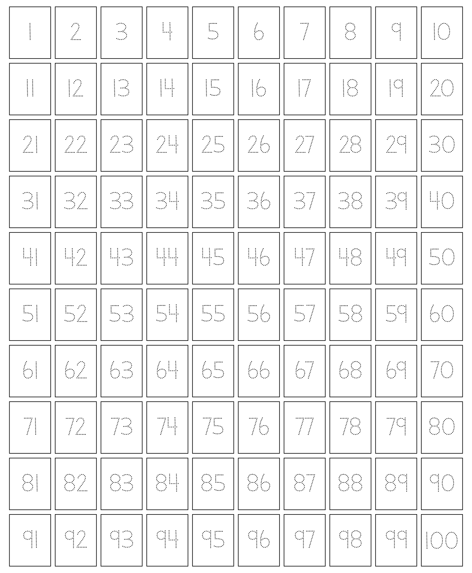 45 Blank 100 Chart Printable 58