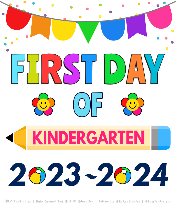 50 Printable First Day Of Kindergarten 43