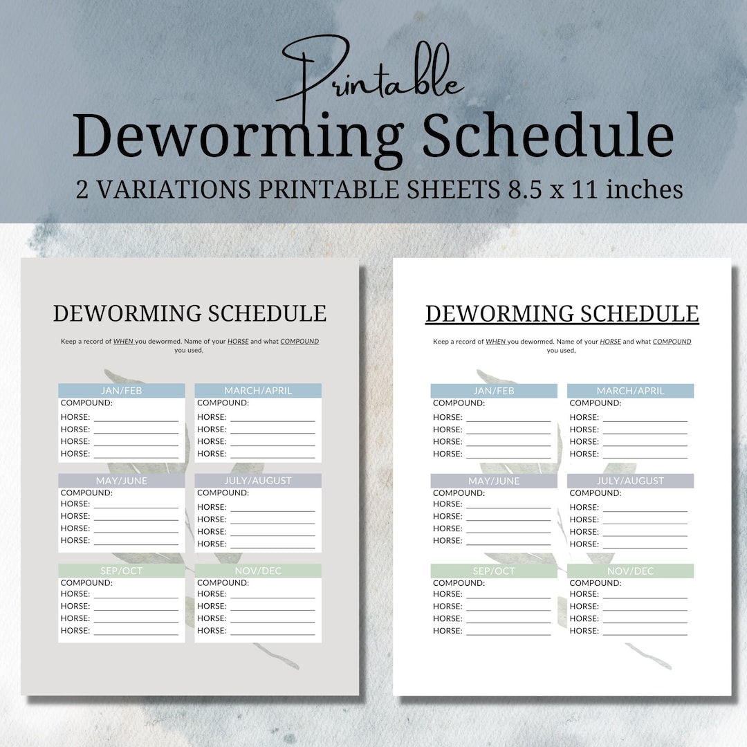 50 Printable Horse Worming Schedule 1