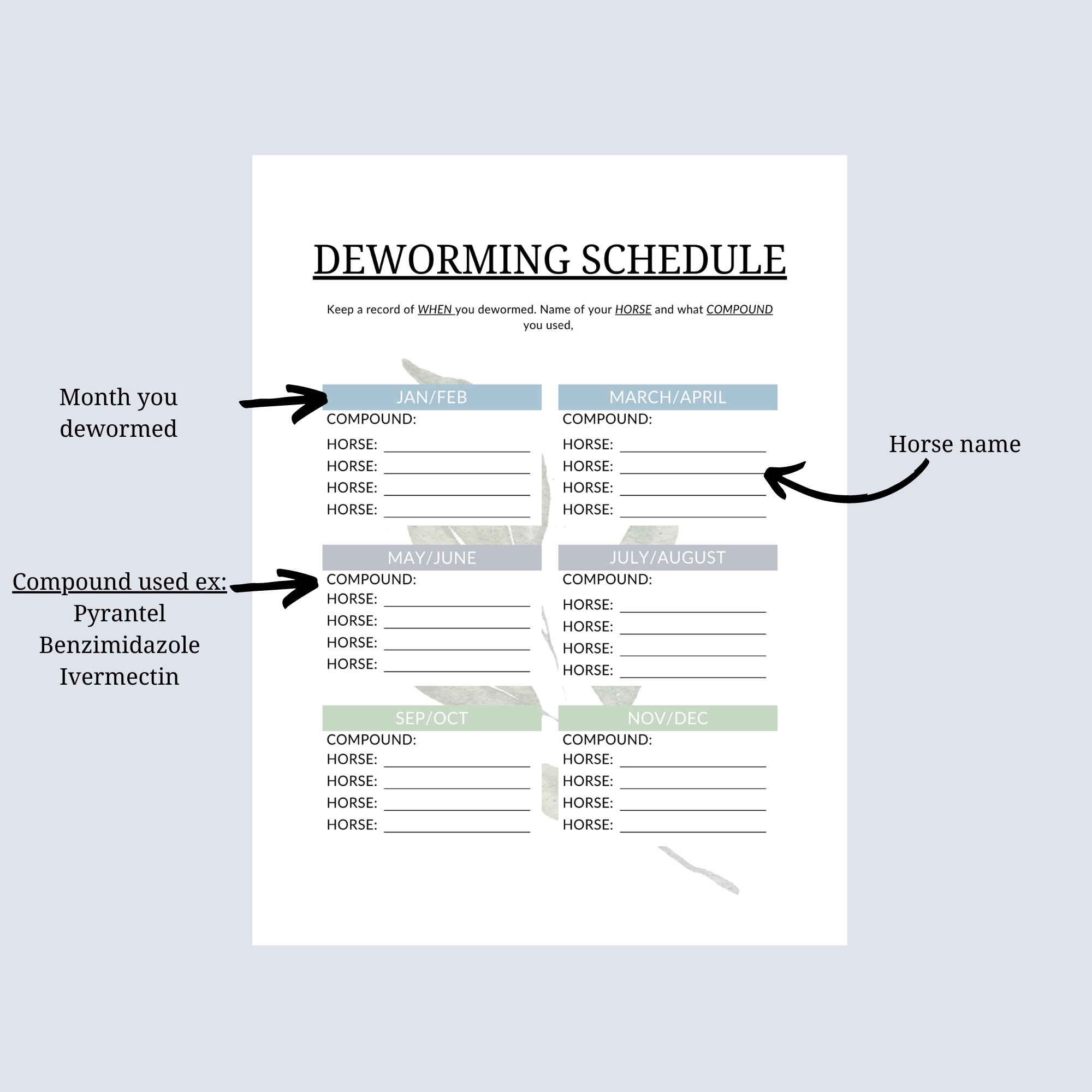 50 Printable Horse Worming Schedule 22