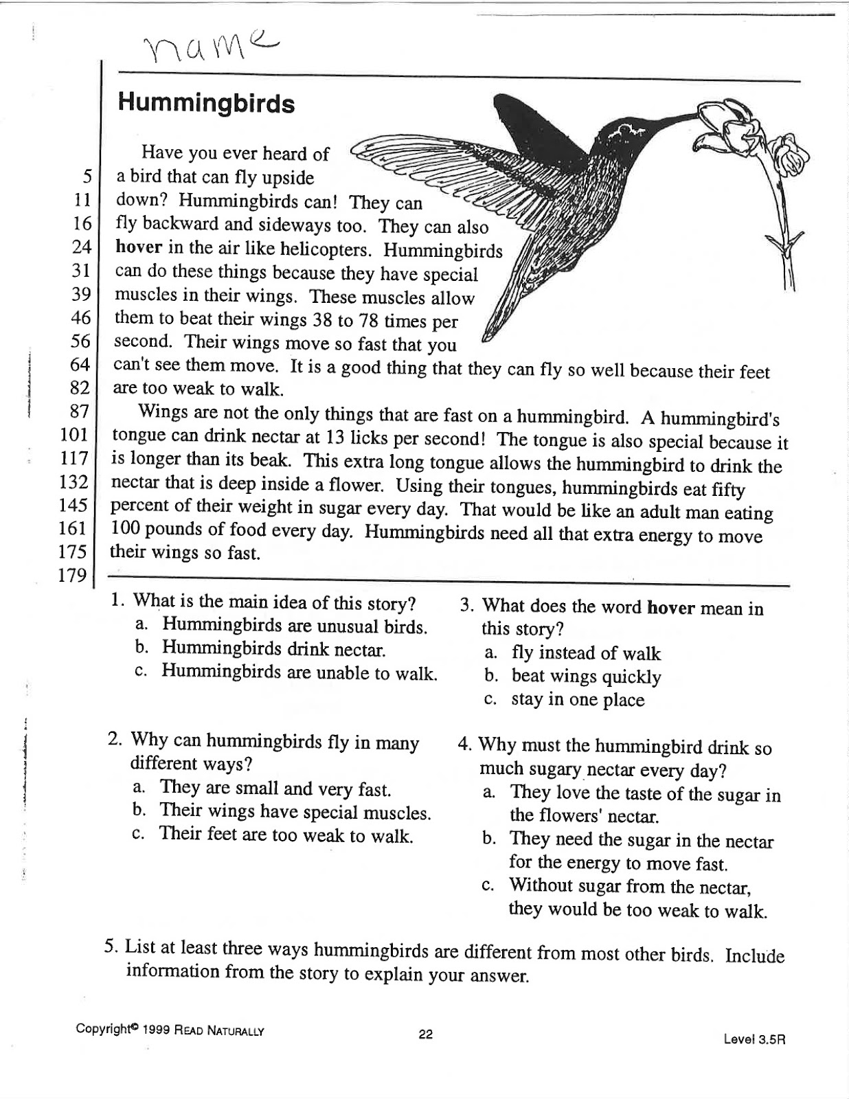 50 Read Naturally Free Printables 22