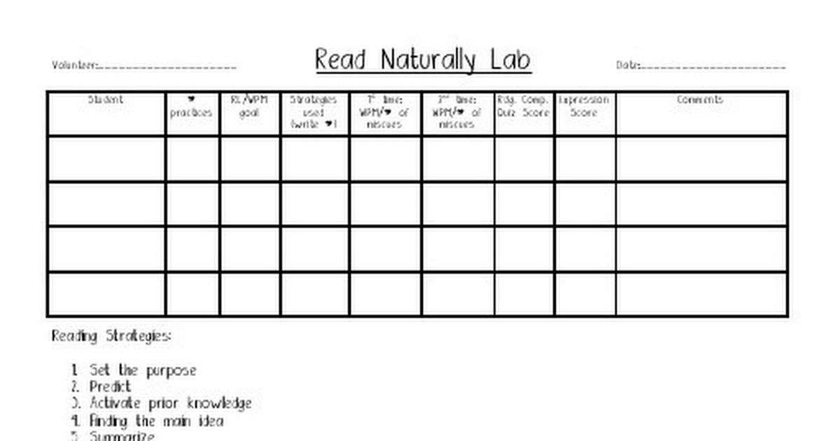 50 Read Naturally Free Printables 3