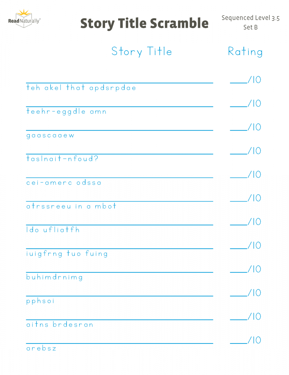 50 Read Naturally Free Printables 60