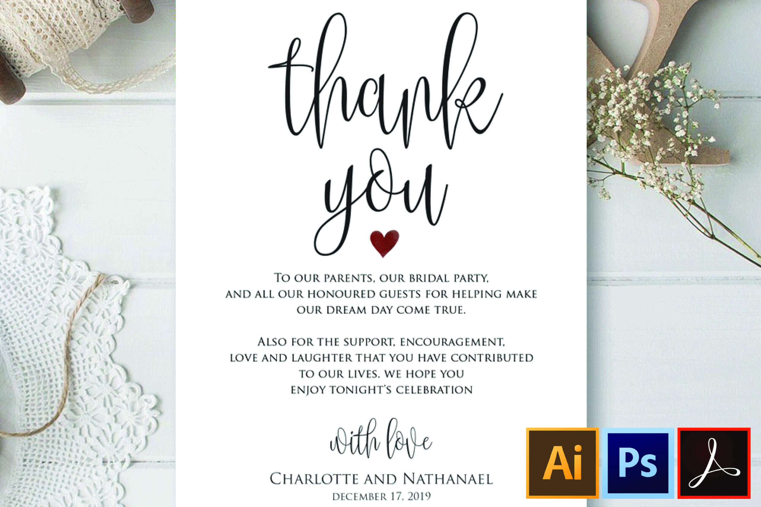 50 Thank You Card Template Printable 25