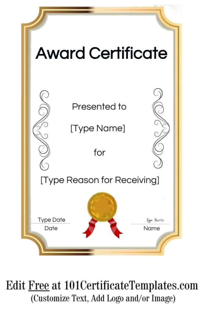 55 Free Printable Award Certificate 15