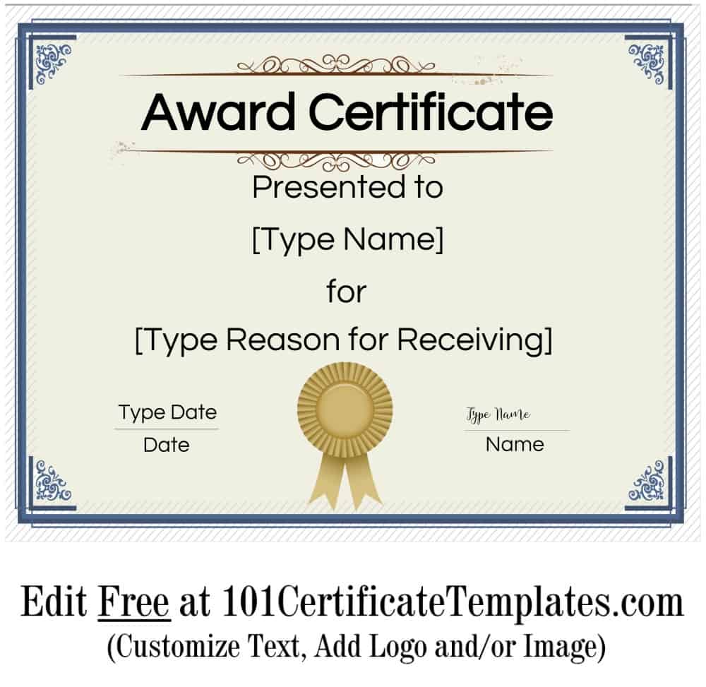 55 Free Printable Award Certificate 21
