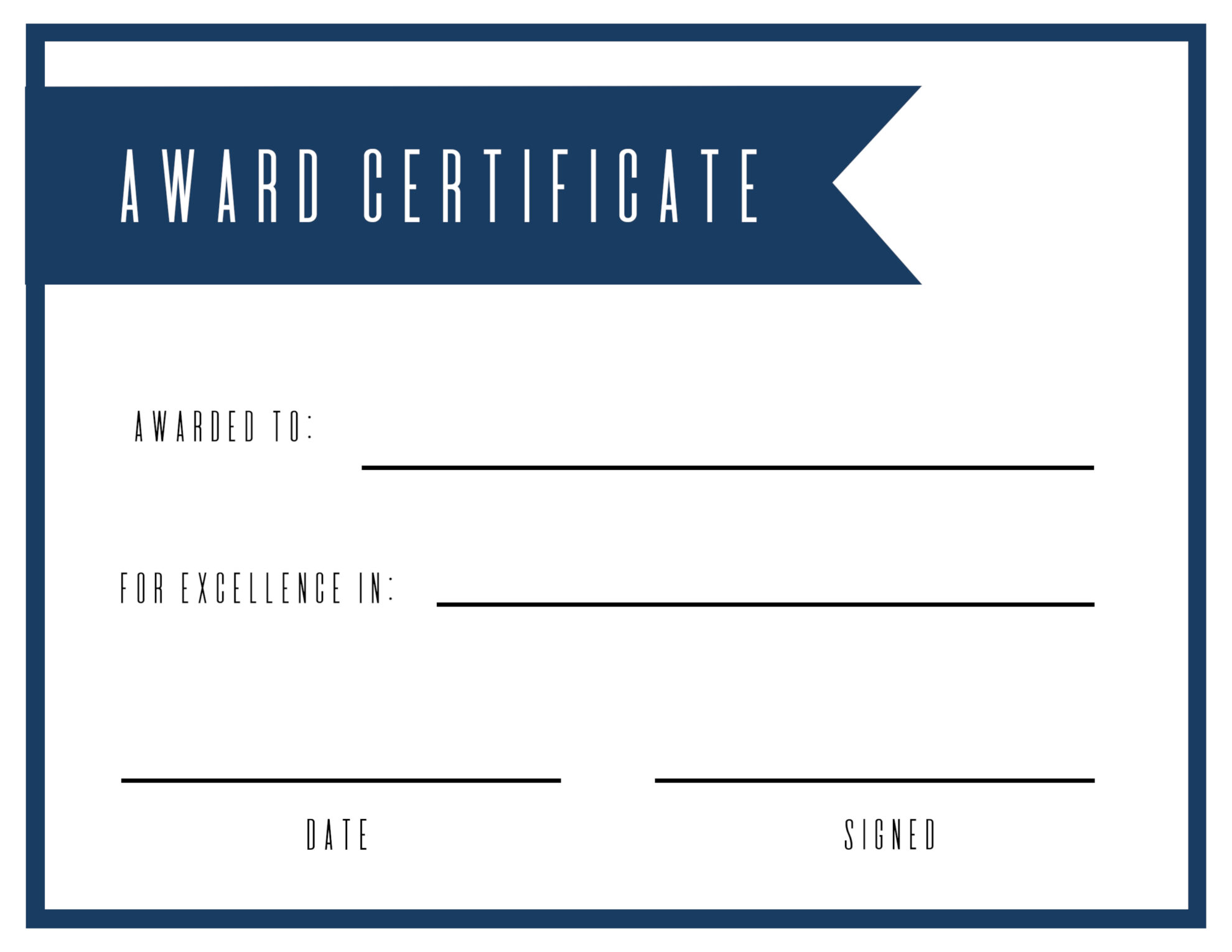55 Free Printable Award Certificate 22