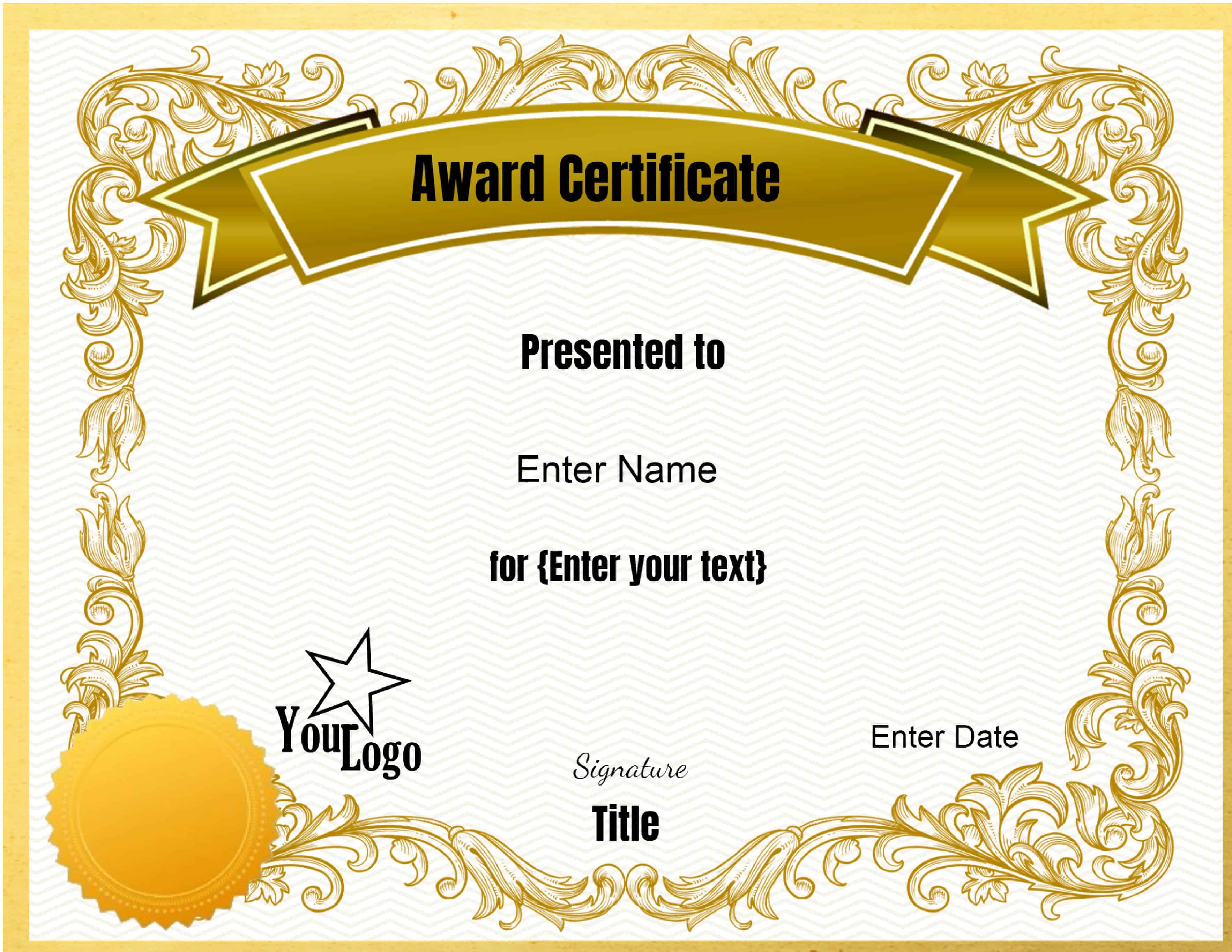 55 Free Printable Award Certificate 3