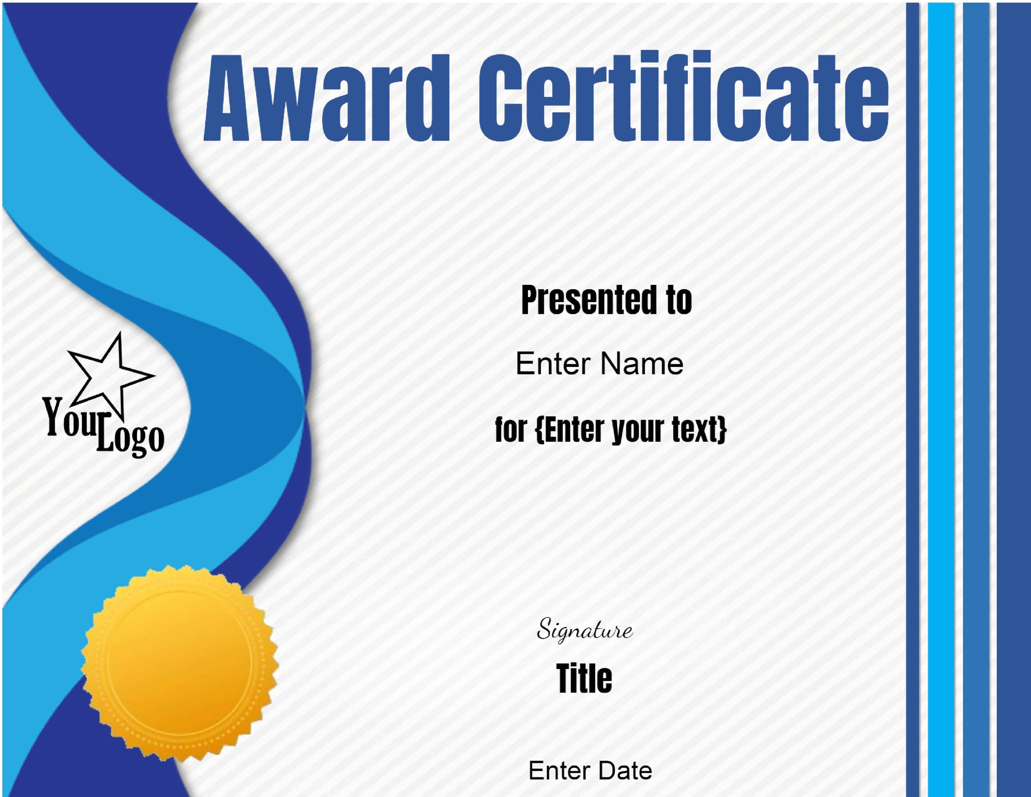 55 Free Printable Award Certificate 4