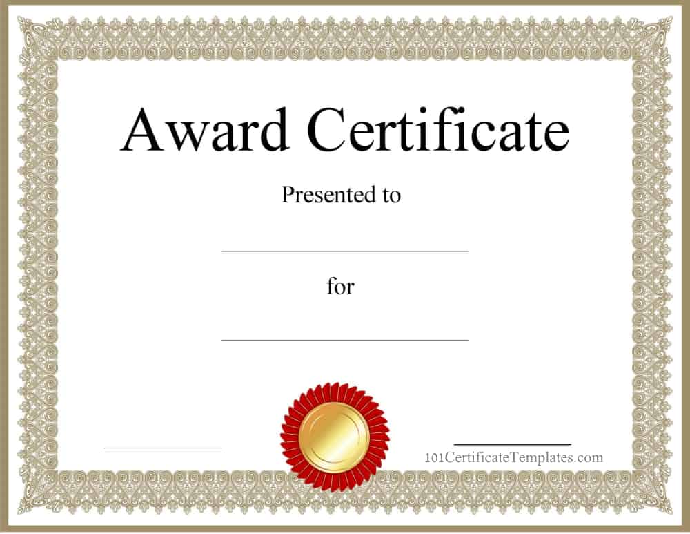 55 Free Printable Award Certificate 44