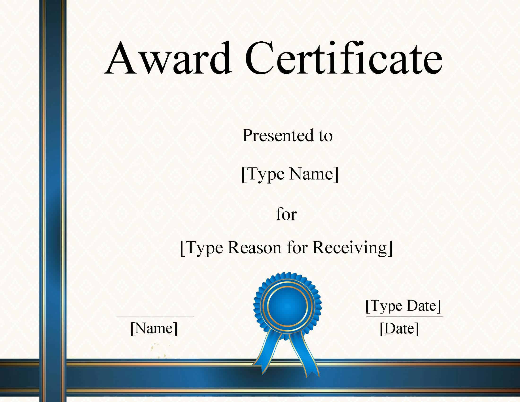 55 Free Printable Award Certificate 5