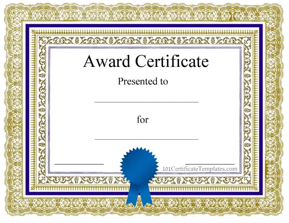 55 Free Printable Award Certificate 6