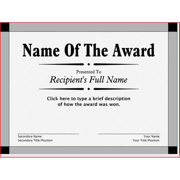 55 Free Printable Award Certificate 60