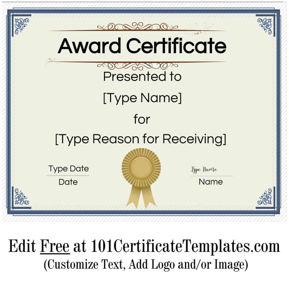 55 Free Printable Award Certificate 65