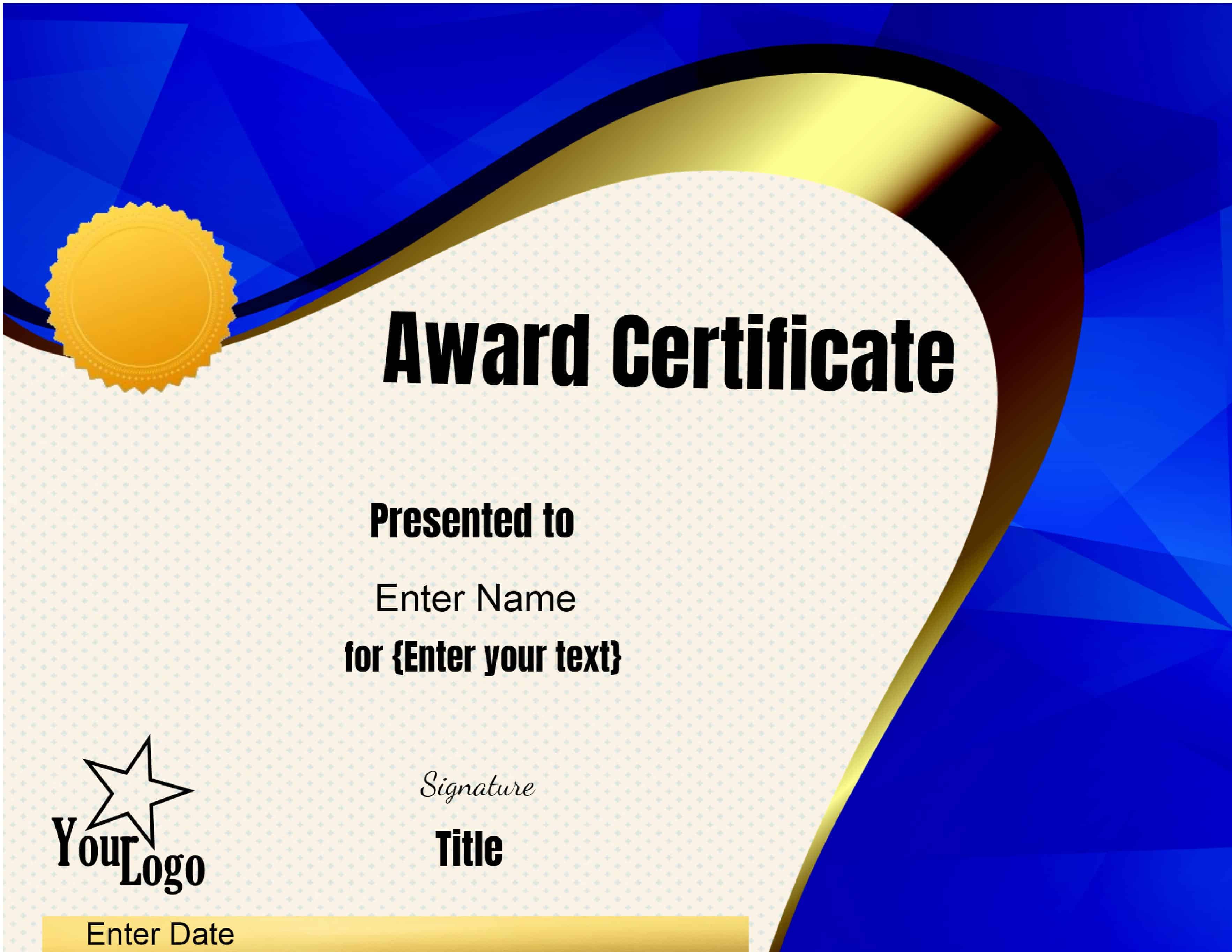 55 Free Printable Award Certificate 66