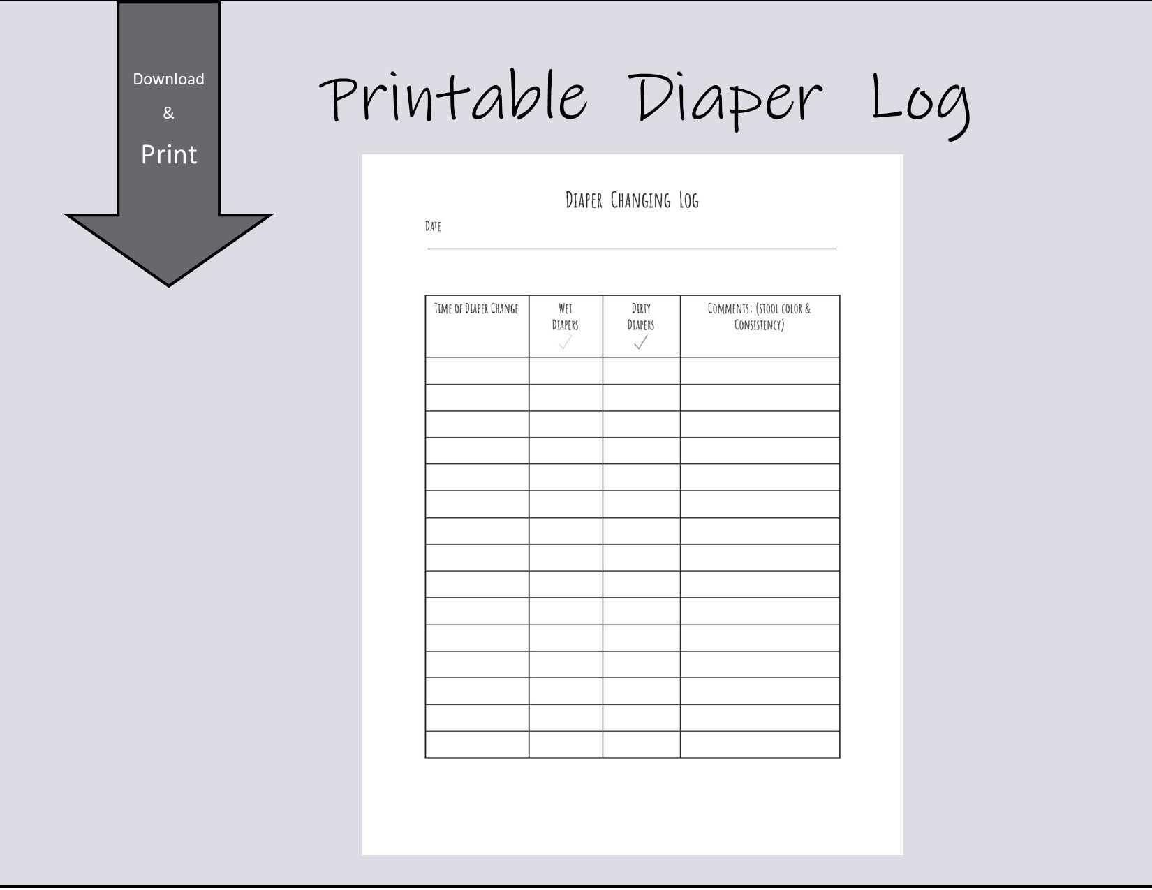 55 Free Printable Diaper Log 1