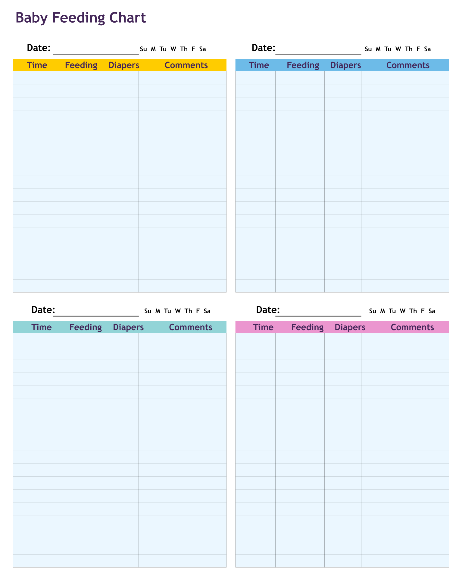 55 Free Printable Diaper Log 11