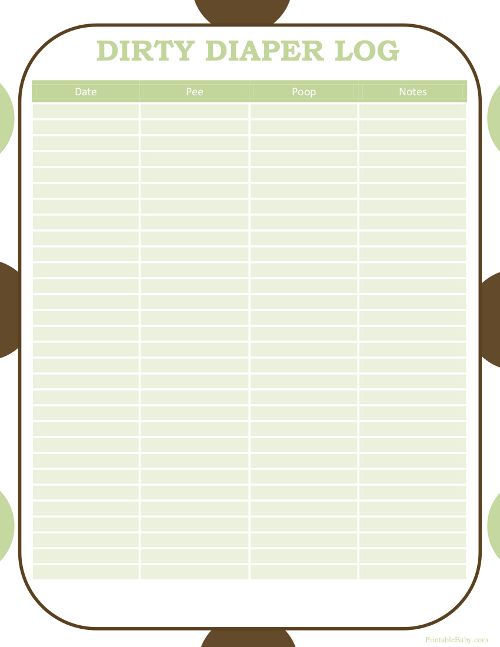 55 Free Printable Diaper Log 14