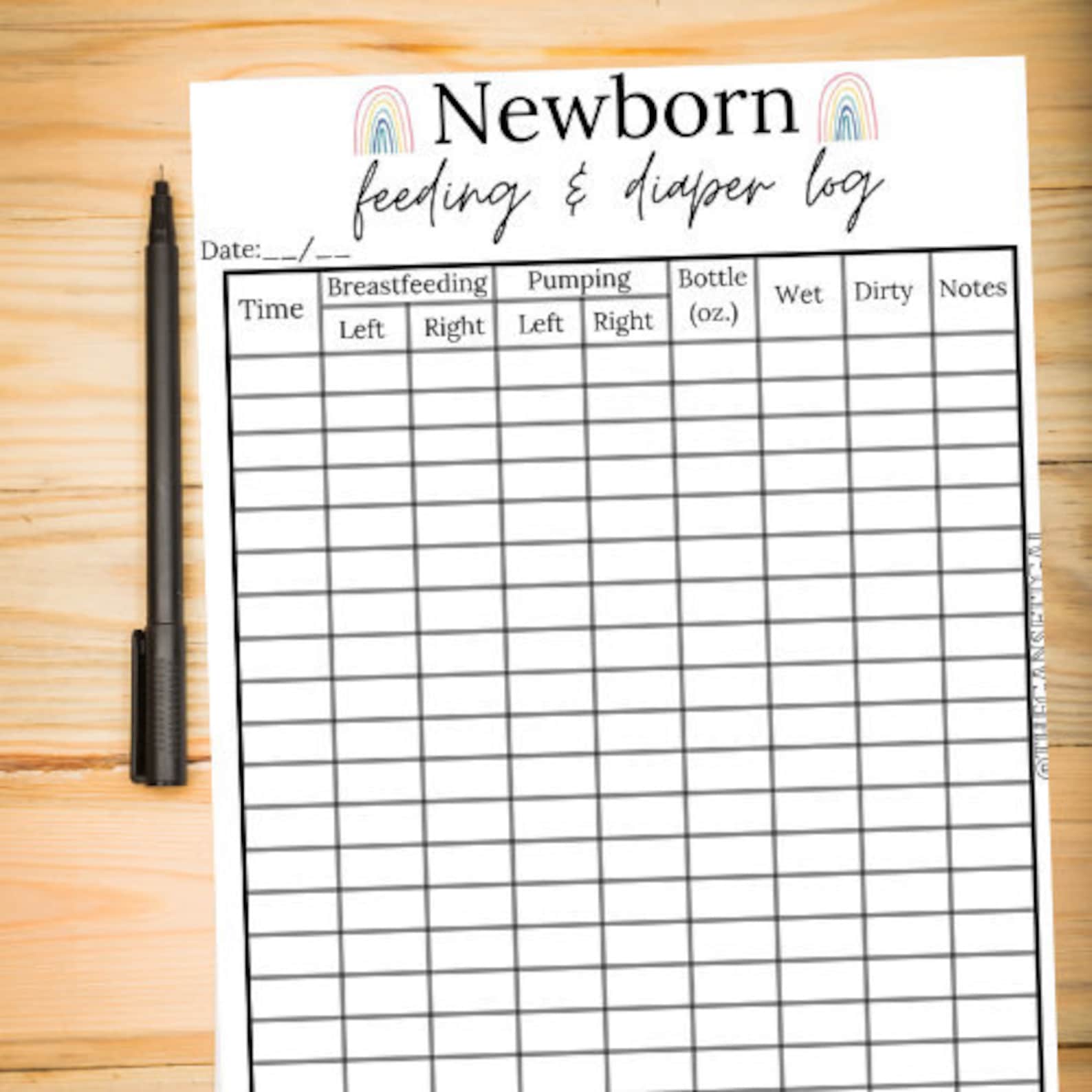 55 Free Printable Diaper Log 22