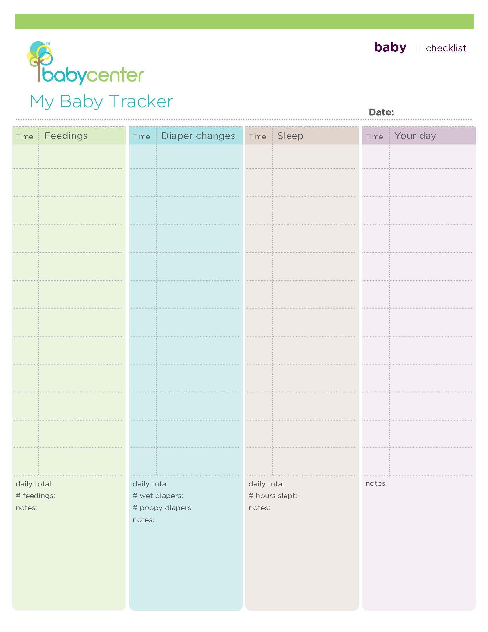 55 Free Printable Diaper Log 23