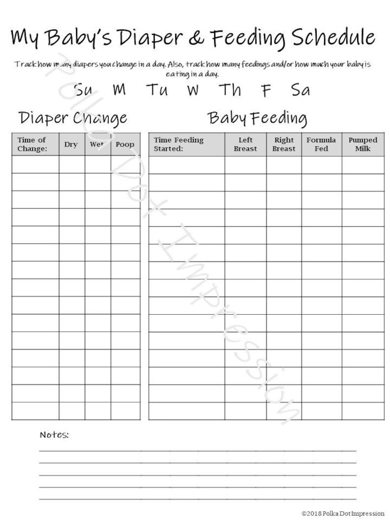 55 Free Printable Diaper Log 24