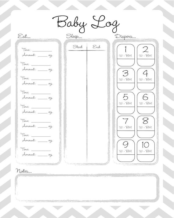 55 Free Printable Diaper Log 25