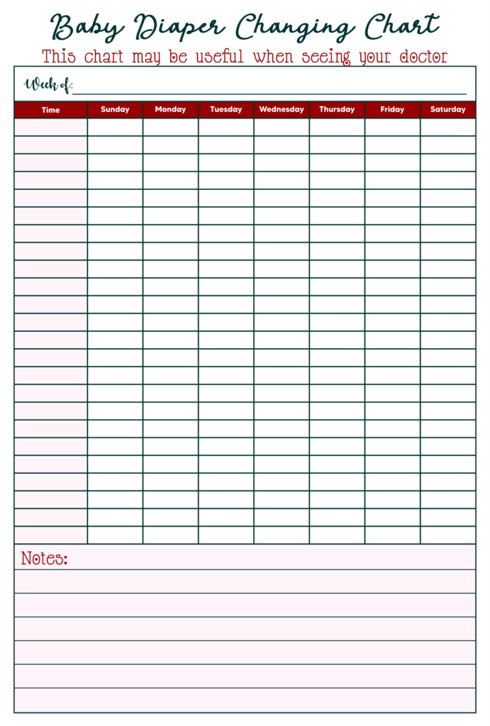 55 Free Printable Diaper Log 26
