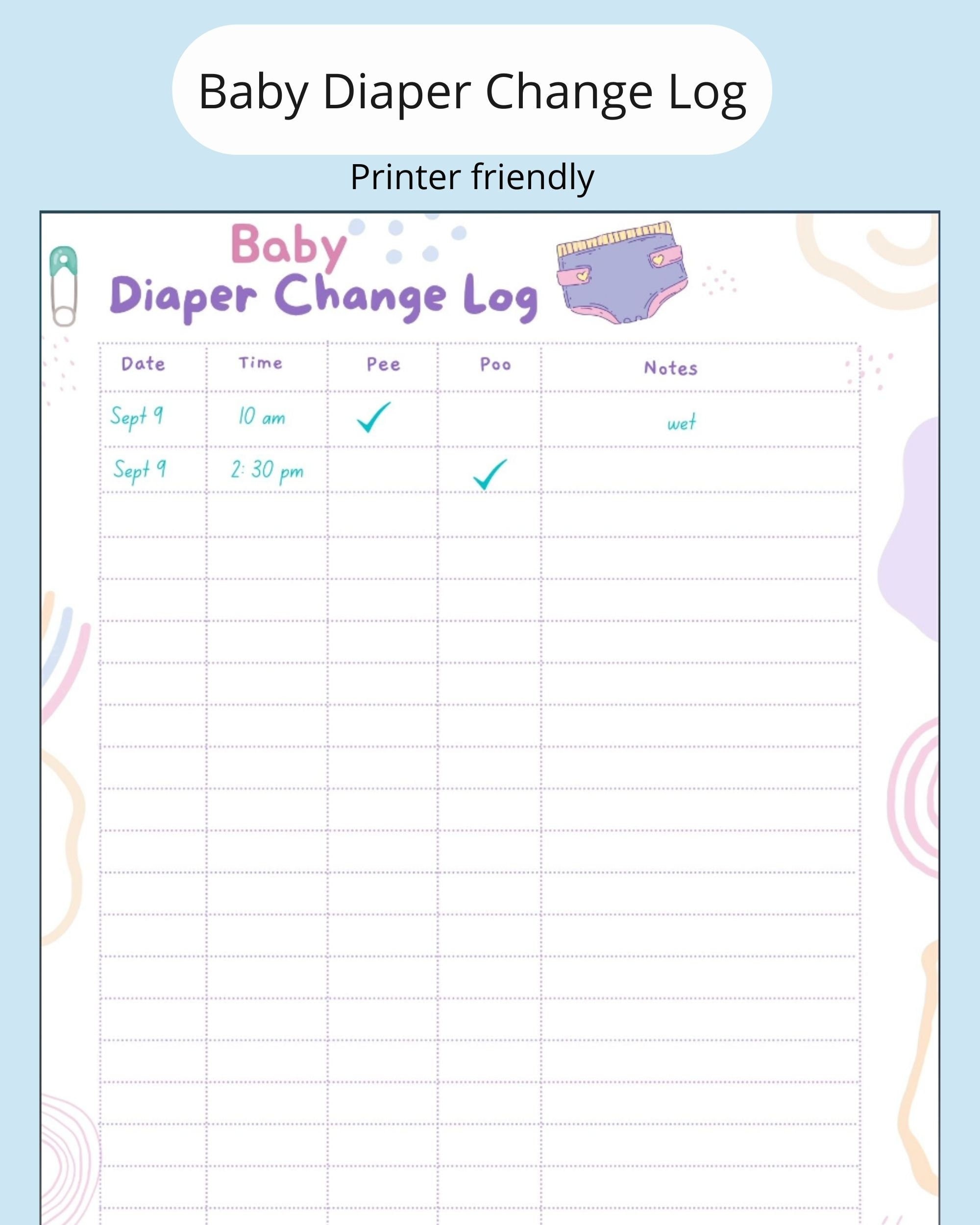 55 Free Printable Diaper Log 3