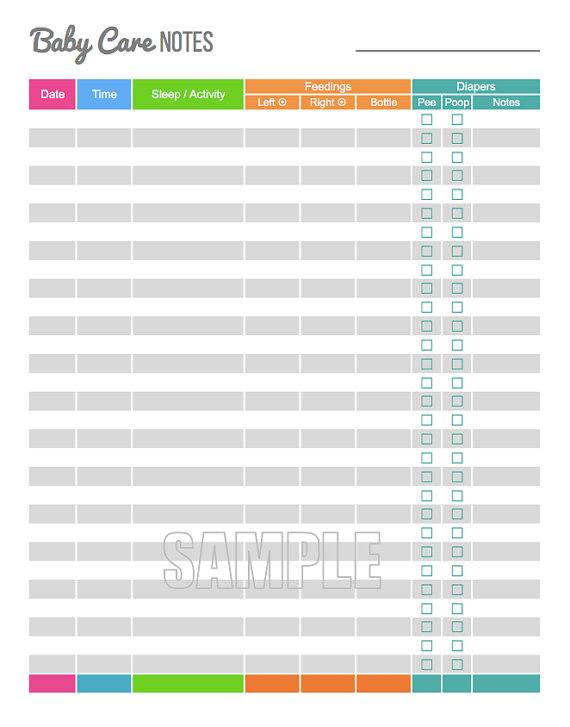 55 Free Printable Diaper Log 31