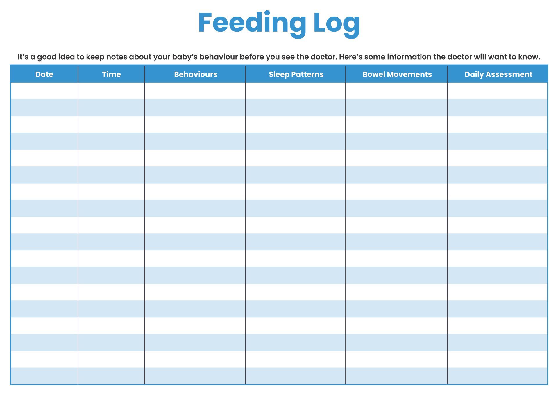 55 Free Printable Diaper Log 33