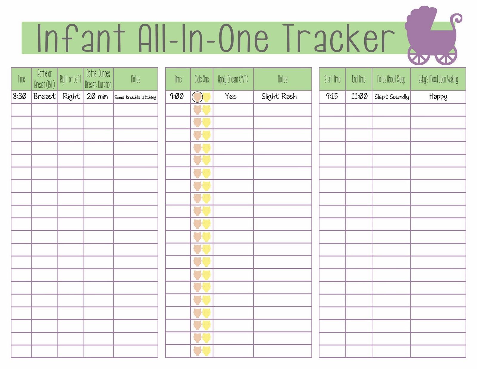 55 Free Printable Diaper Log 34
