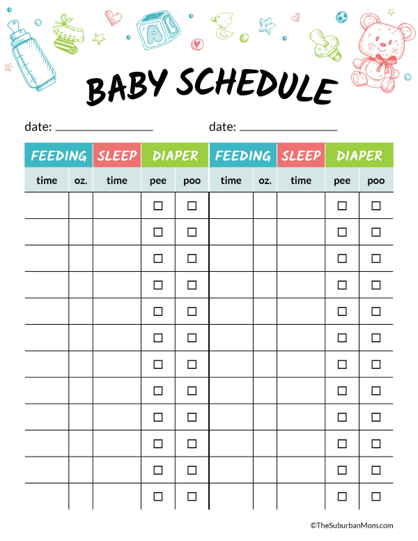 55 Free Printable Diaper Log 37