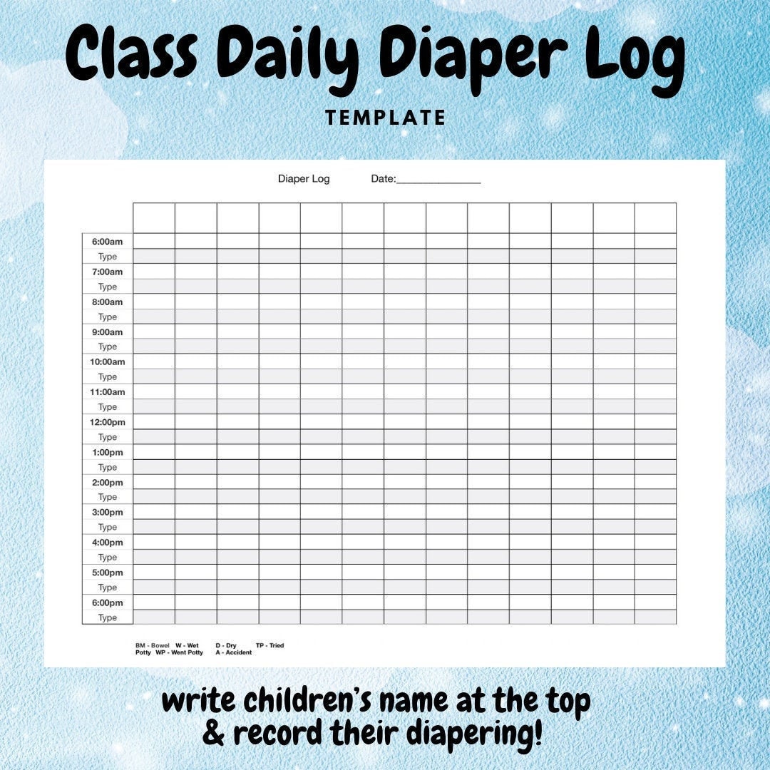 55 Free Printable Diaper Log 4