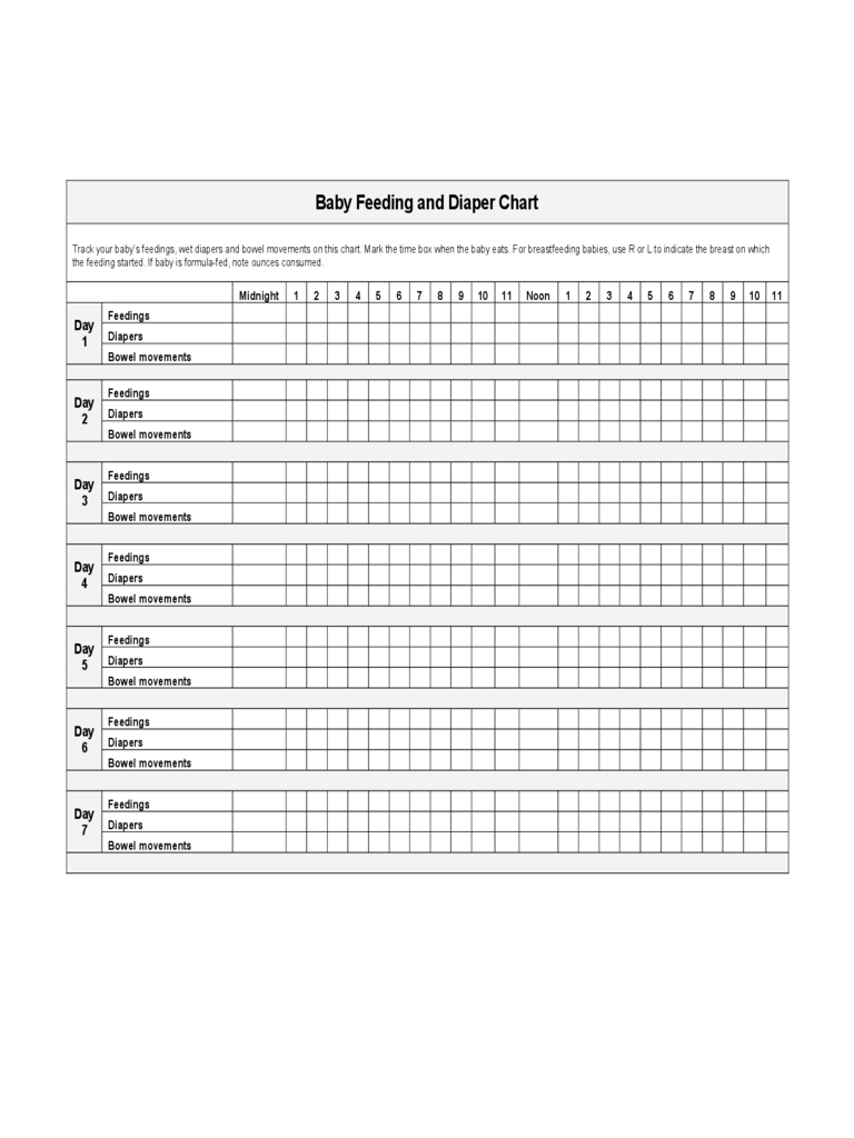 55 Free Printable Diaper Log 47