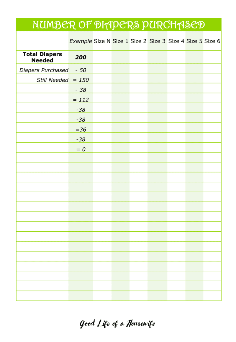 55 Free Printable Diaper Log 56