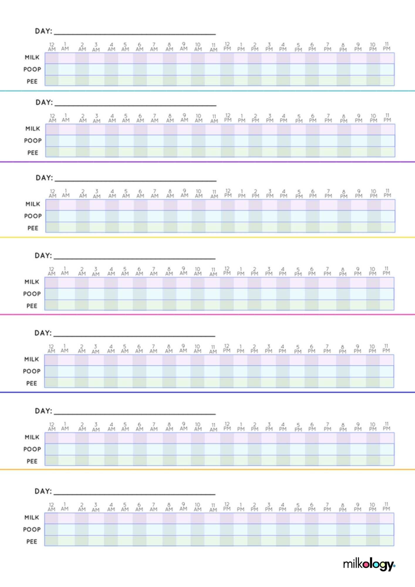 55 Free Printable Diaper Log 6