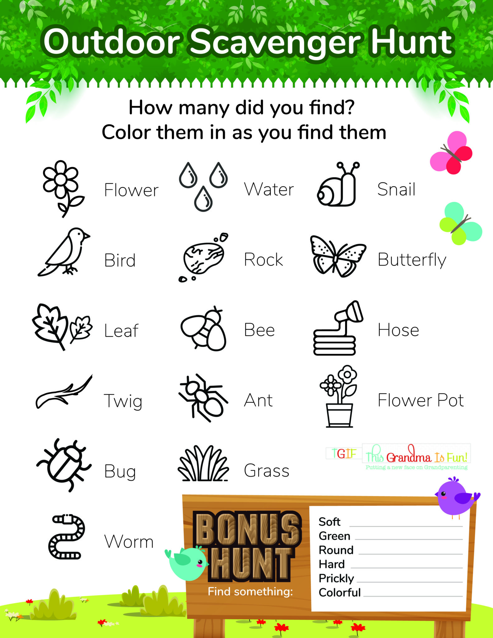 80 Free Nature Scavenger Hunt Printable 16