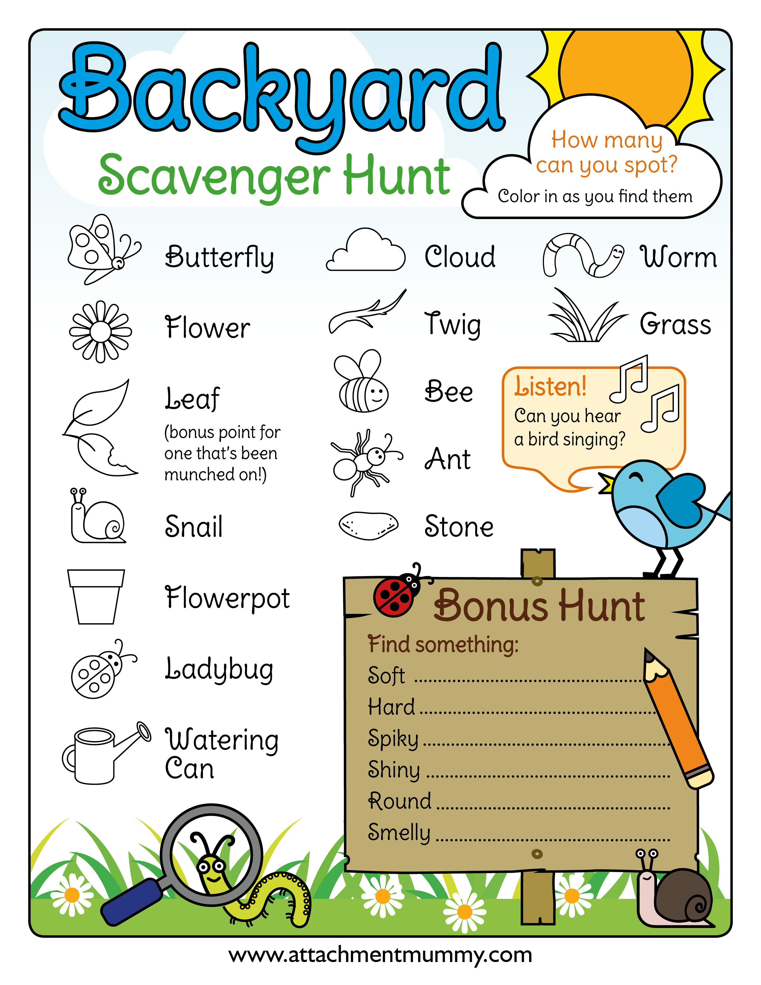 80 Free Nature Scavenger Hunt Printable 17