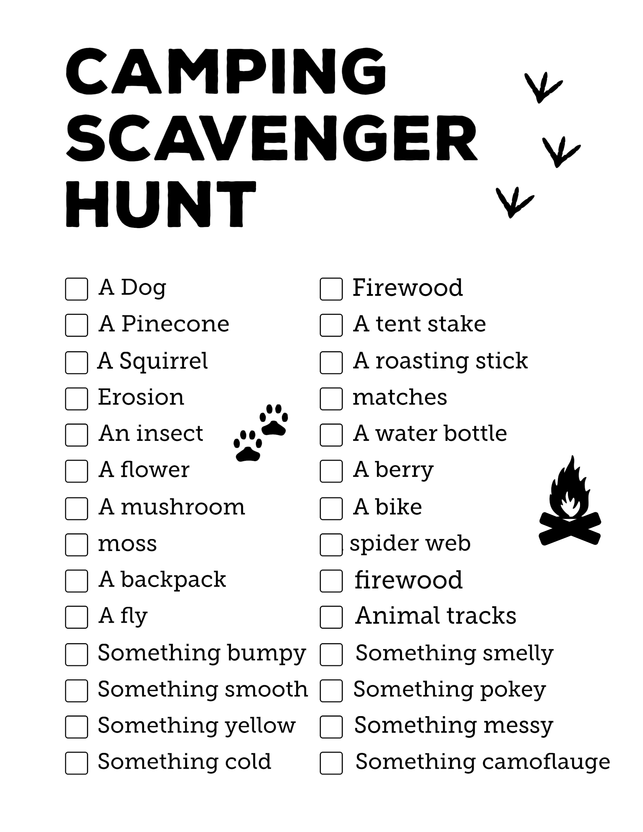 80 Free Nature Scavenger Hunt Printable 32