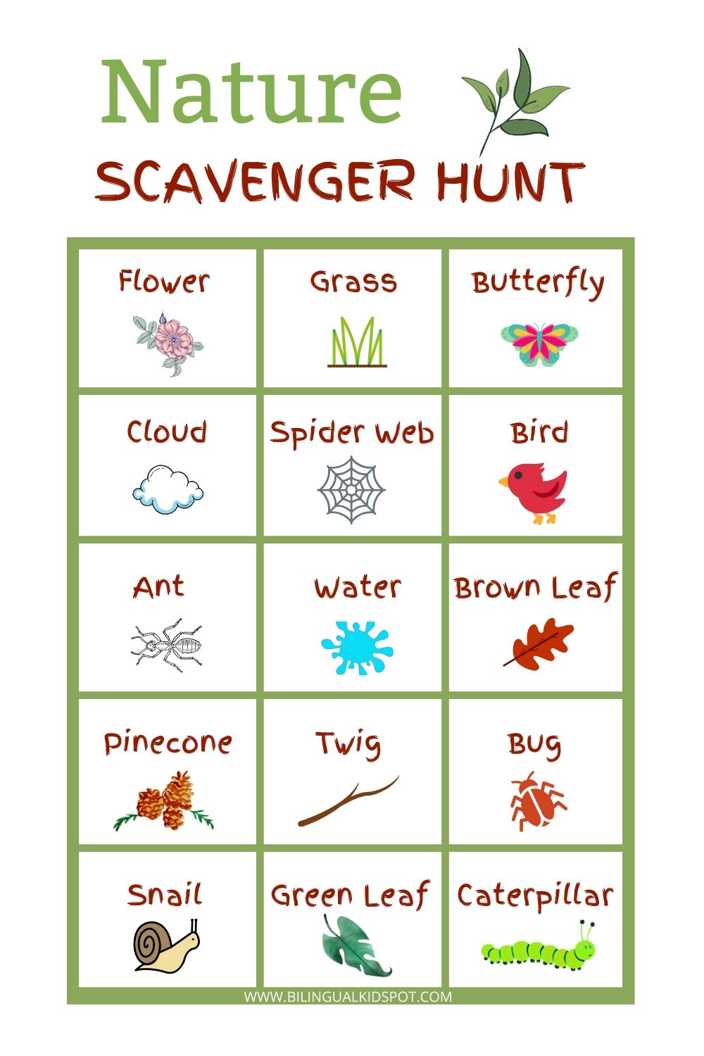 80 Free Nature Scavenger Hunt Printable 39