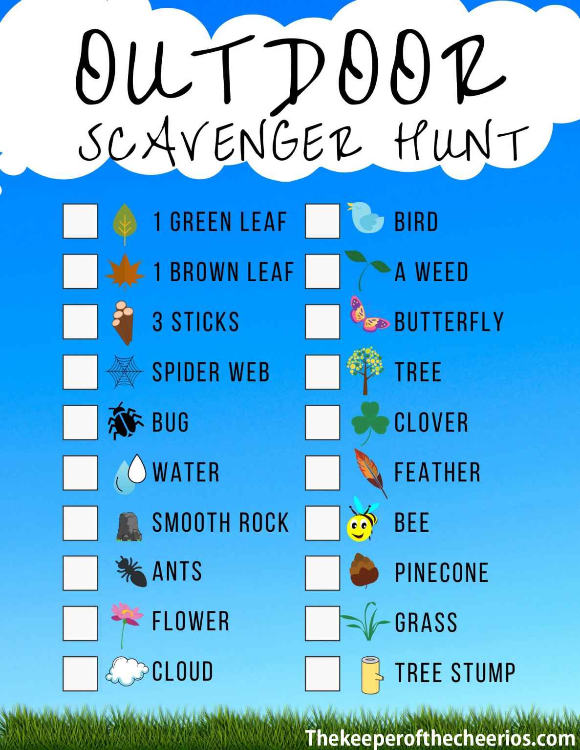 80 Free Nature Scavenger Hunt Printable 54