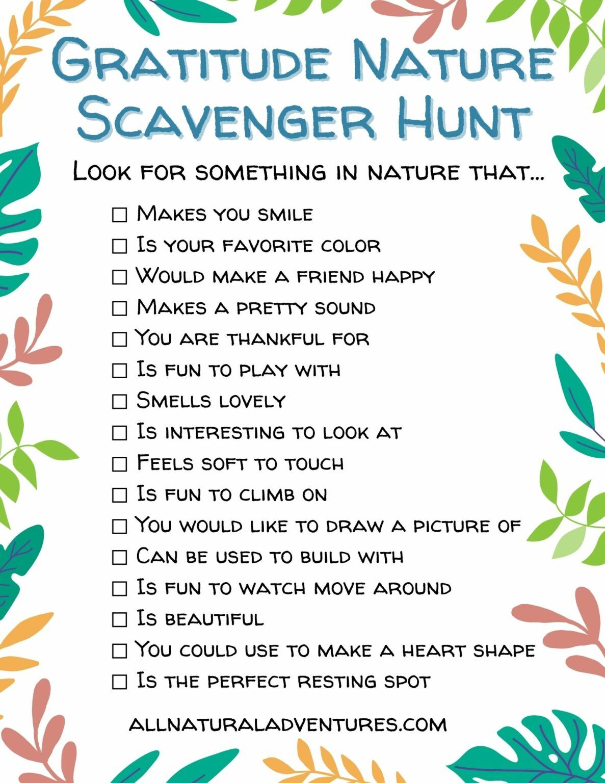 80 Free Nature Scavenger Hunt Printable 57