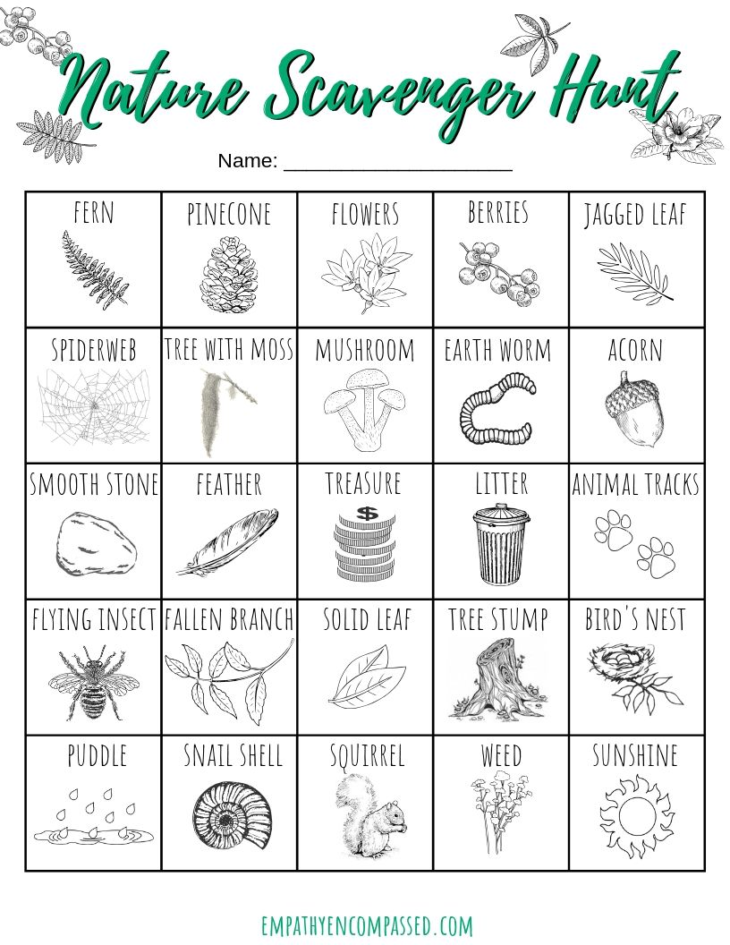 80 Free Nature Scavenger Hunt Printable 62