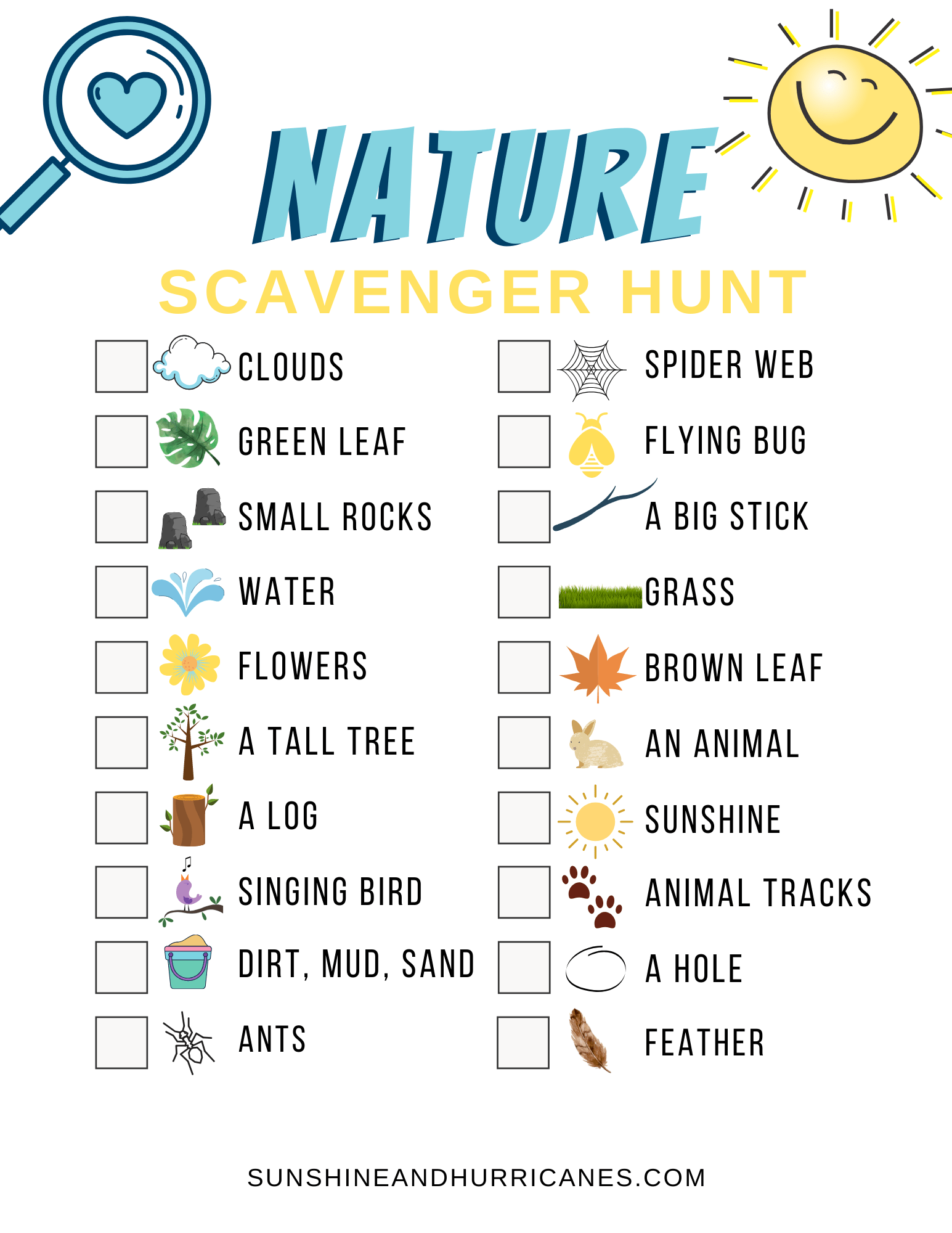 80 Free Nature Scavenger Hunt Printable 85