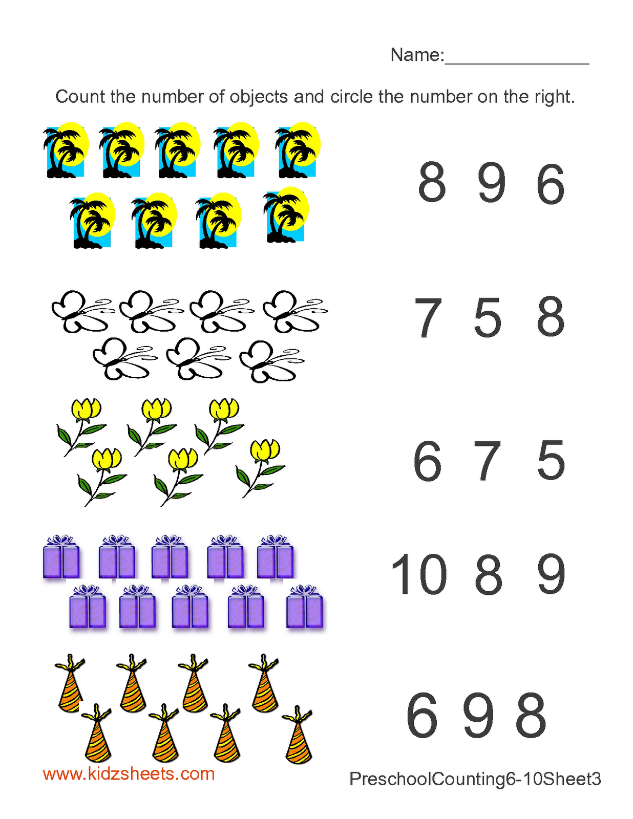 80 Free Printable Numbers 1-10 50