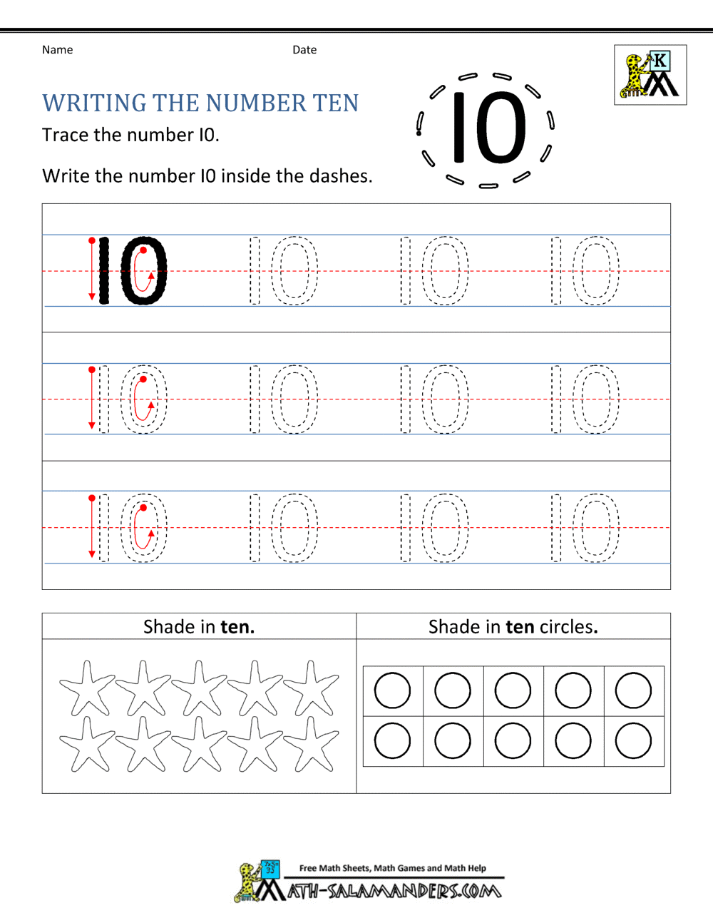 80 Free Printable Numbers 1-10 93