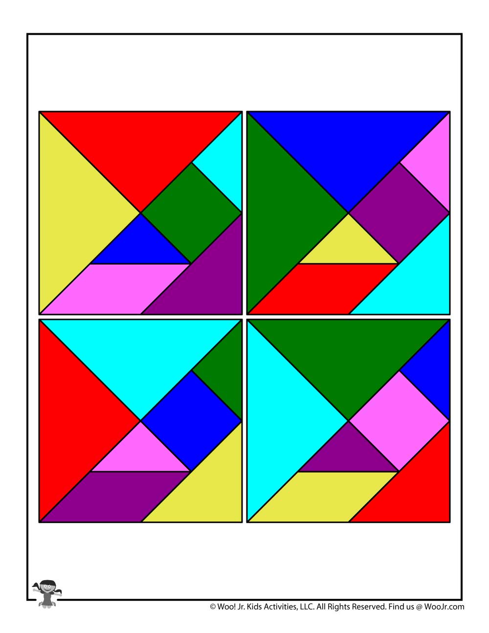 80 Tangram Puzzles Printable Free 28